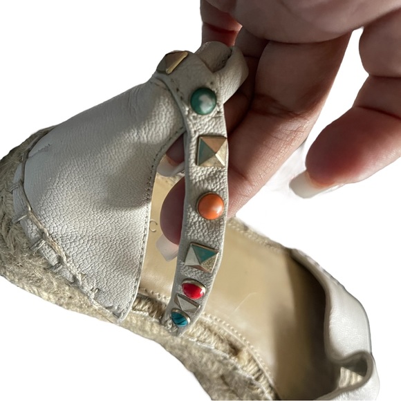 Marc Fisher Vajen Studded Ankle Strap Espadrilles Platform Sandals - Picture 9 of 11